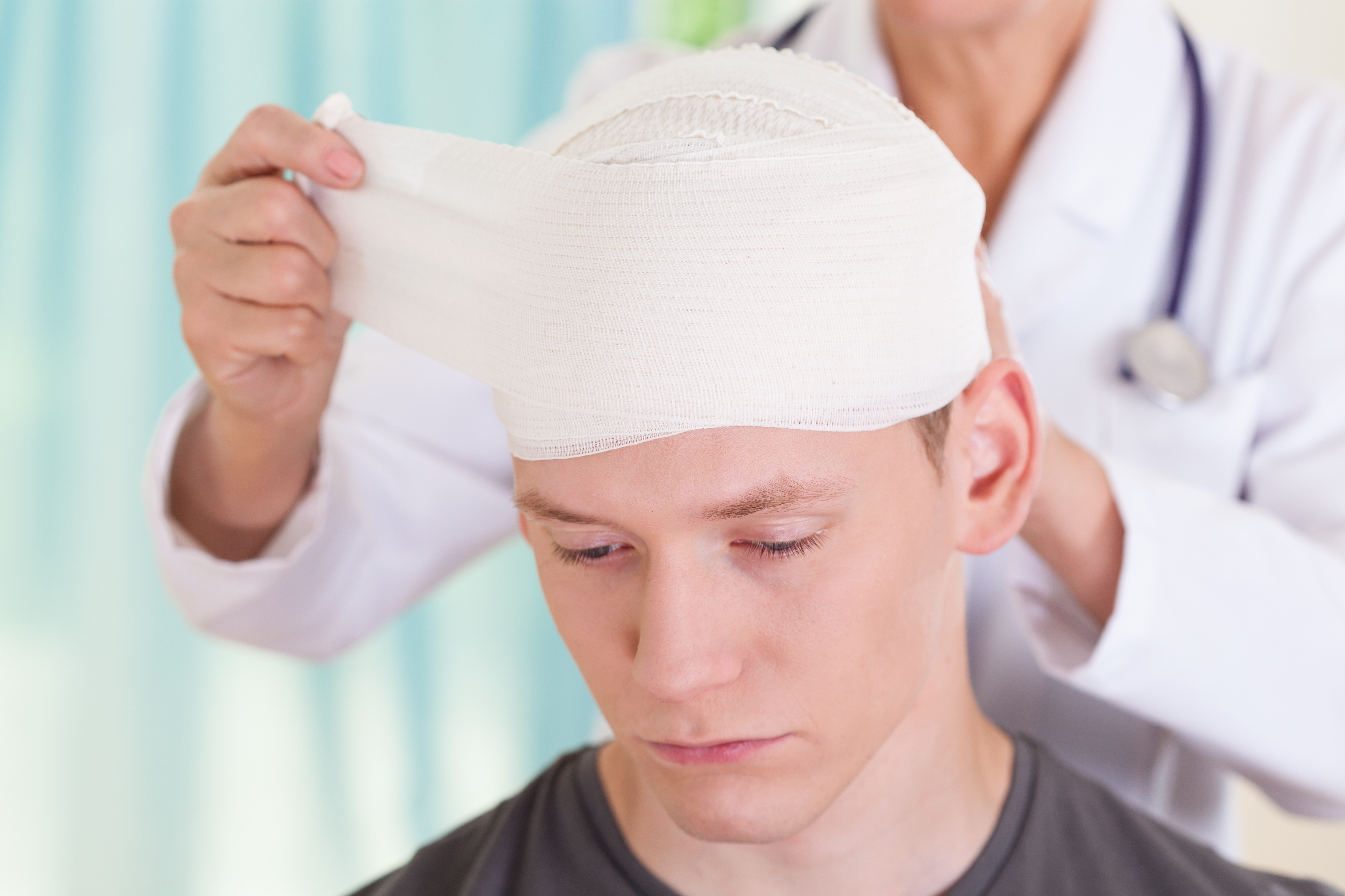 Young man with trauma