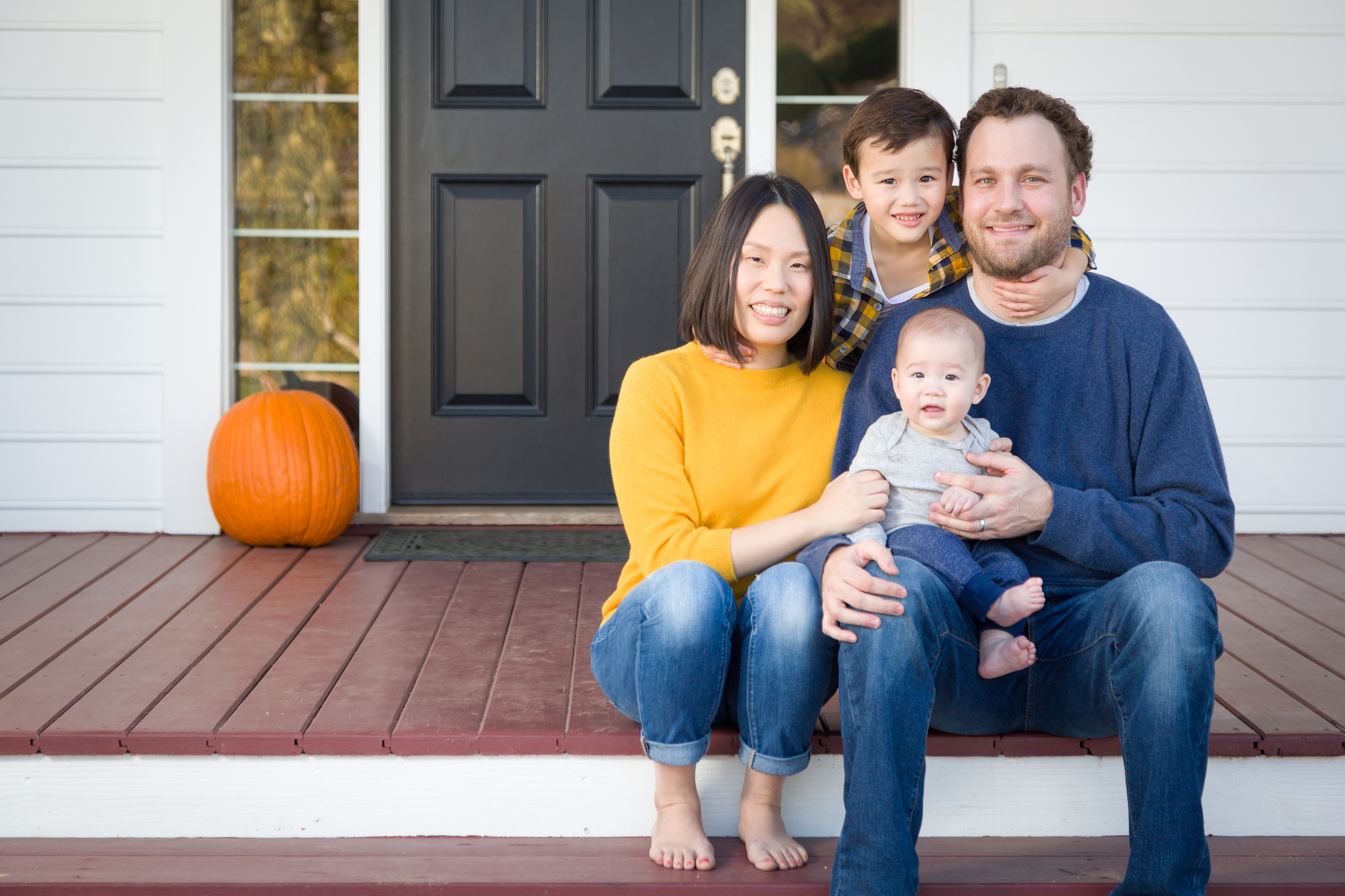 Chinese and Caucasian Family