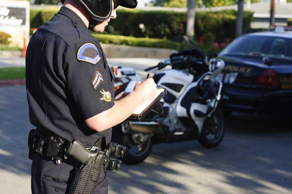 a motorcycle police officer